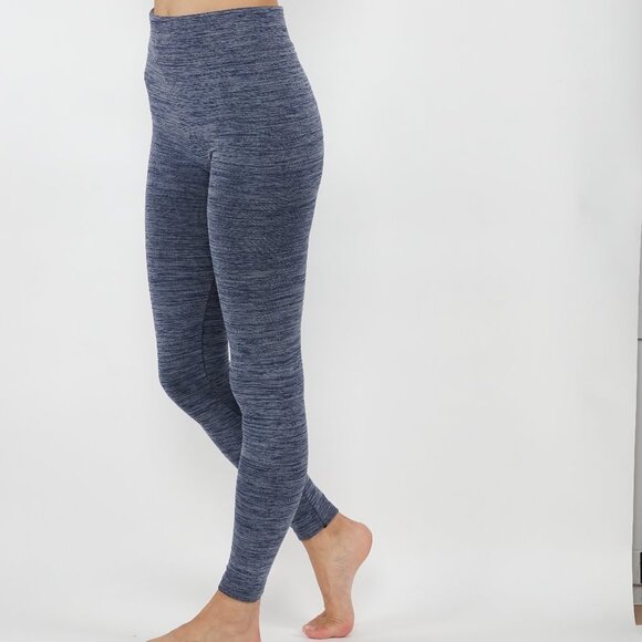 Fleece Lined Elastic Mid Waist Leggings - Picture 1 of 3